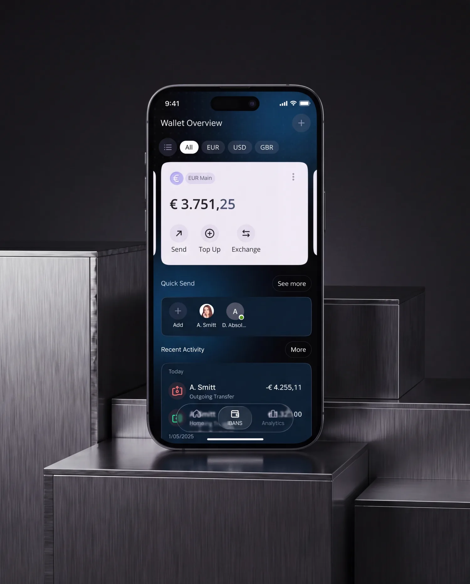 Bebawa mobile app on a metallic surface